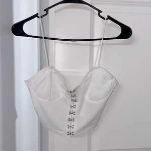 white corset top